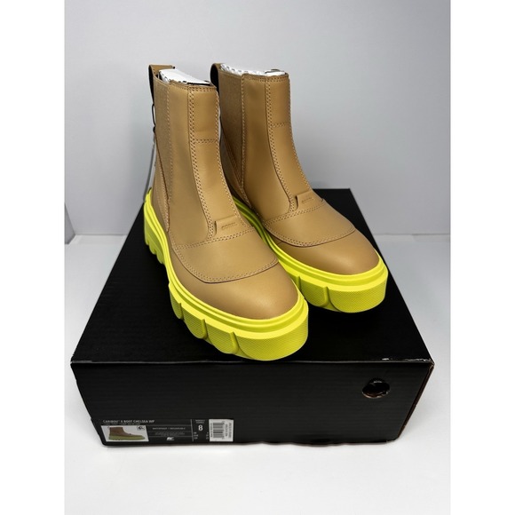Sorel Shoes - Sorel CARIBOU X Boot Womens Size 8 Tan Yellow Chelsea Waterproof NIB